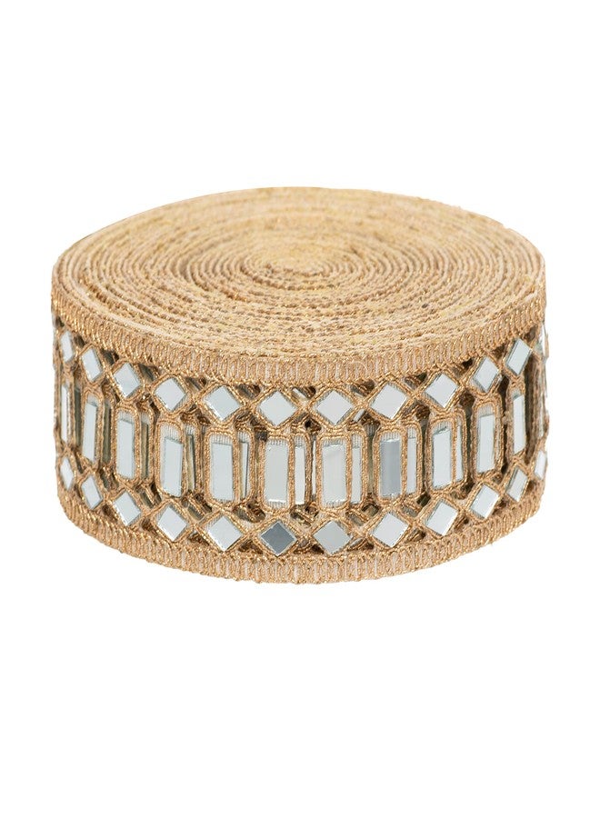 CORIOX Shiny Mirror Lace 9 Meter Border for Dresses, Sarees, Suits, Blouses, Dupattas, Bags, Art and Craft. (Copper) - Image 1